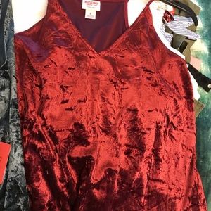 Beautiful red velour top size S fits like medium
